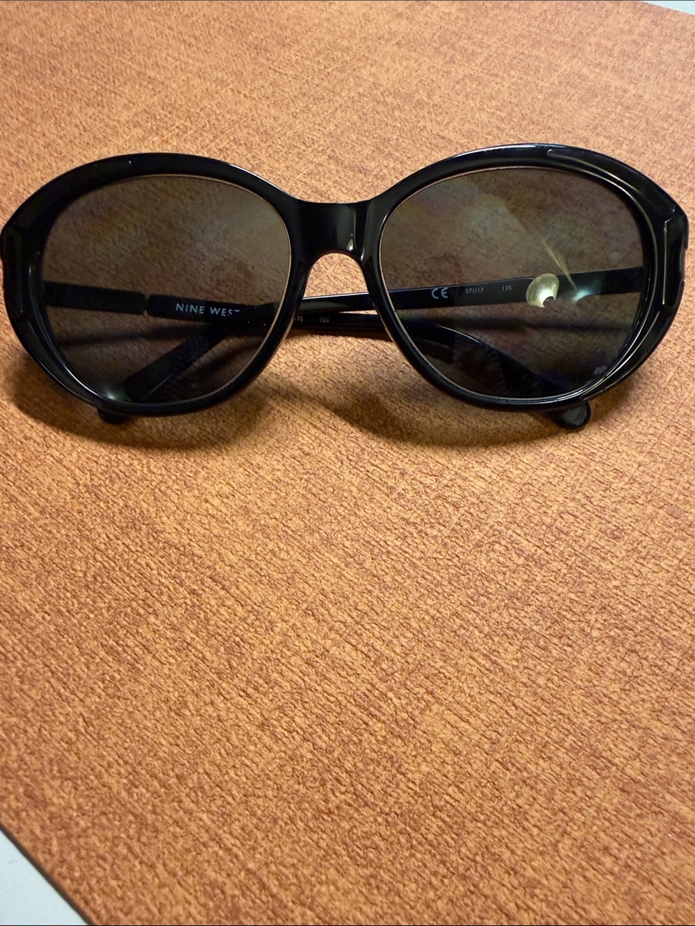 Nine West Black Women's Round Oversized Sunglasses